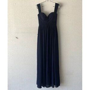 Lulus navy blue maxi formal dress sz XS   fully lined Prom Princess Whimsical